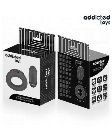 ADDICTED TOYS - ANNEAU PÉNITENTIAIRE VIBRANT À EFFET CHAUFFANT AVEC TÉLÉCOMMANDE