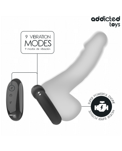 ADDICTED TOYS - ANNEAU PÉNITENTIAIRE VIBRANT À EFFET CHAUFFANT AVEC TÉLÉCOMMANDE