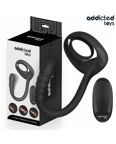 ADDICTED TOYS - ANNEAU PÉNITENTIAIRE VIBRANT POUR POINT P AVEC TÉLÉCOMMANDE