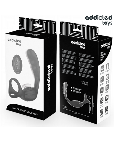 ADDICTED TOYS - ANNEAU PÉNIS PROSTATIQUE DOUBLE AVEC TÉLÉCOMMANDE
