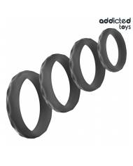 ADDICTED TOYS - ENSEMBLE D'ANNEAUX PÉNIS TEXTURÉS, 4 TAILLES