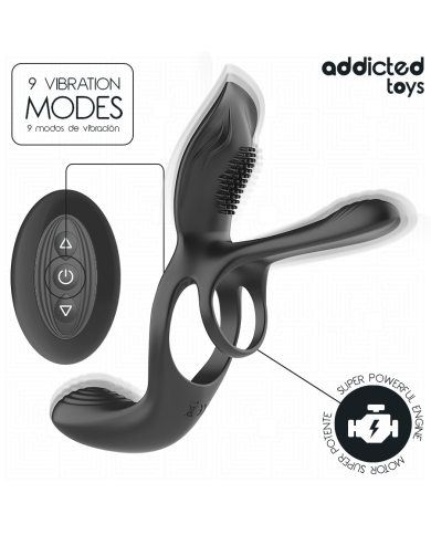 ADDICTED TOYS - ANNEAU DOUBLE PÉNIS AVEC STIMULATEUR CLITORIAL