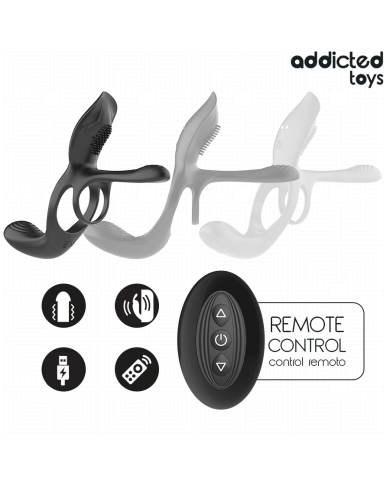 ADDICTED TOYS - ANNEAU DOUBLE PÉNIS AVEC STIMULATEUR CLITORIAL