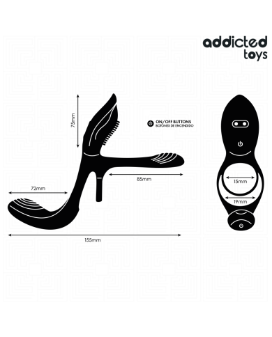 ADDICTED TOYS - ANNEAU DOUBLE PÉNIS AVEC STIMULATEUR CLITORIAL