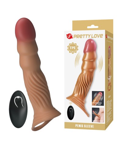 PRETTY LOVE - MANCHON PÉNIS TEXTURÉ AVEC VIBRATION ET TÉLÉCOMMANDE