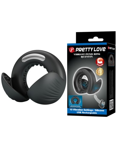 PRETTY LOVE - QUENTIN ANNEAU PÉNIS AVEC STIMULATEUR TESTICULAIRE