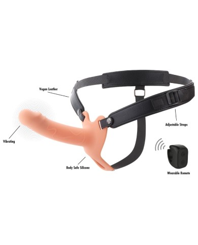 HIDDEN DESIRE - INFERNO MANCHON PÉNIS VIBRANT AVEC STRAP-ON 16 CM