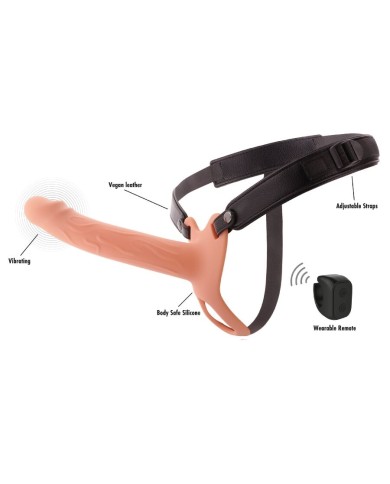 HIDDEN DESIRE - INFERNO MANCHON PÉNIS VIBRANT AVEC STRAP-ON 20 CM