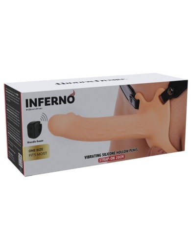 HIDDEN DESIRE - INFERNO MANCHON PÉNIS VIBRANT AVEC STRAP-ON 20 CM