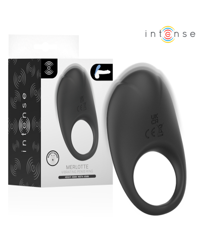 INTENSE - MERLOTTE ANILLO VIBRADOR CON ESTIMULACIÓN DE CLÍTORIS NEGRO