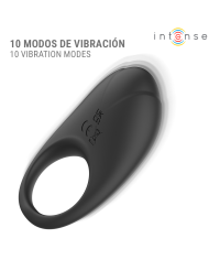 INTENSE - MERLOTTE ANILLO VIBRADOR CON ESTIMULACIÓN DE CLÍTORIS NEGRO