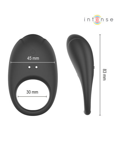 INTENSE - MERLOTTE ANILLO VIBRADOR CON ESTIMULACIÓN DE CLÍTORIS NEGRO