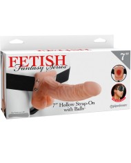 FETISH FANTASY SERIES - 7 STRAP-ON CREUX AVEC BILLES 17,8CM CHAIR