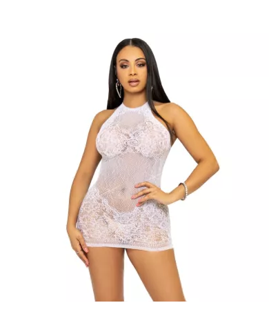 LEG AVENUE - RHINESTONE HALTER MINI ROBE TAILLE UNIQUE - BLANC LEG AVENUE - RHINESTONE HALTER MINI ROBE TAILLE UNIQUE - BLANC