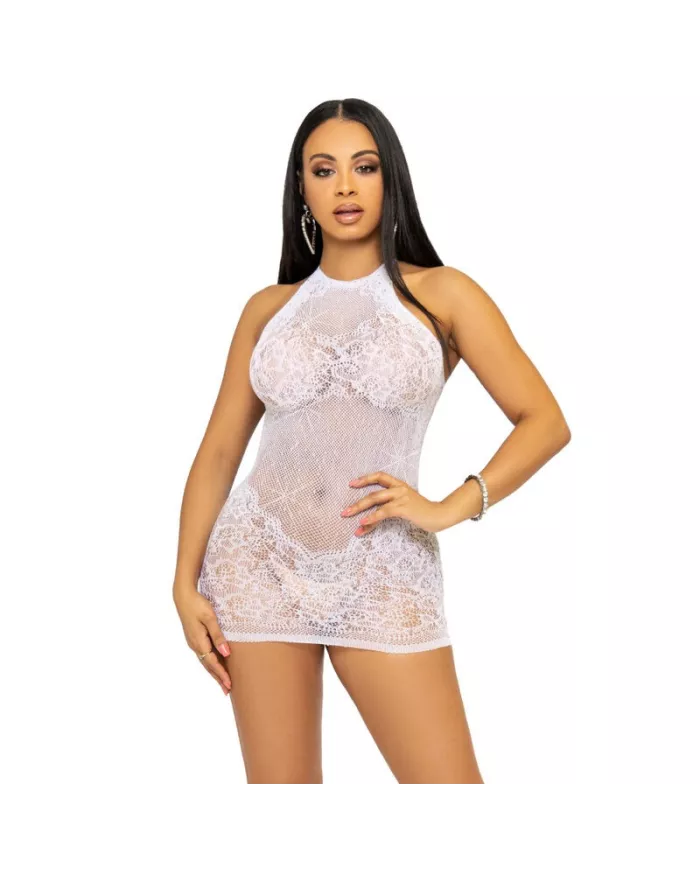 LEG AVENUE - RHINESTONE HALTER MINI ROBE TAILLE UNIQUE - BLANC LEG AVENUE - RHINESTONE HALTER MINI ROBE TAILLE UNIQUE - BLANC