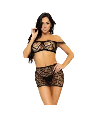 LEG AVENUE - ENSEMBLE TROIS PIÈCES TOP, MINI-JUPE ET STRING TAILLE UNIQUE - NOIR LEG AVENUE - ENSEMBLE TROIS PIÈCES TOP, MINI-JUPE ET STRING TAILLE UNIQUE - NOIR