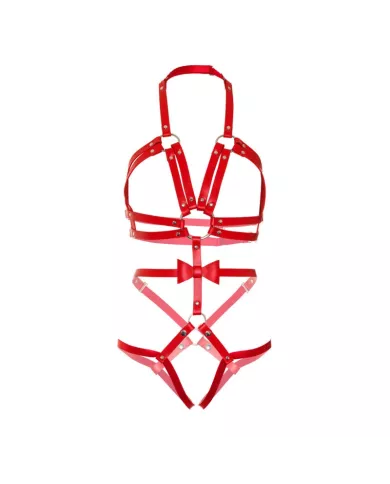 LEG AVENUE - KINK - HARNAIS CLOUTÉ O-RING TEDDY TAILLE L - ROUGE