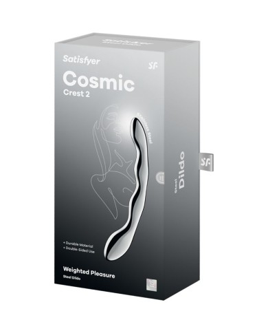 SATISFYER - COSMIC CREST 2 GODEMICHET DOUBLE EN ACIER INOXYDABLE