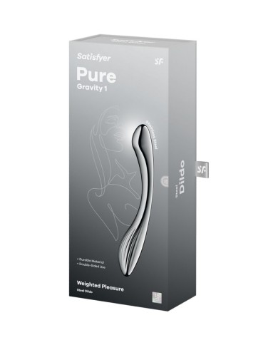 SATISFYER - PURE GRAVITY 1 GODEMICHET DOUBLE EXTRÉMITÉ EN ACIER INOXYDABLE
