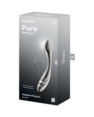 SATISFYER - PURE GRAVITY 3 GODEMICHET DOUBLE EXTRÉMITÉ EN ACIER INOXYDABLE