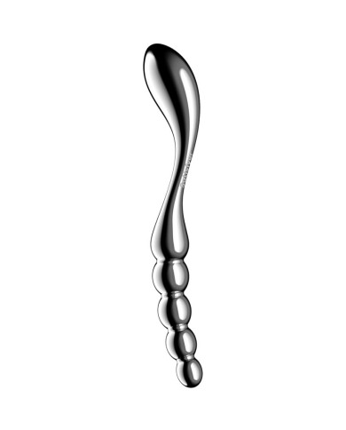SATISFYER - STAR FORCE 1 GODEMICHET DOUBLE EN ACIER INOXYDABLE