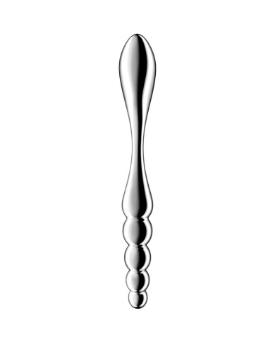SATISFYER - STAR FORCE 1 GODEMICHET DOUBLE EN ACIER INOXYDABLE