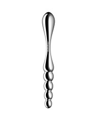 SATISFYER - STAR FORCE 1 GODEMICHET DOUBLE EN ACIER INOXYDABLE