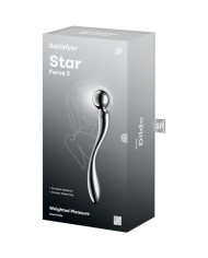 SATISFYER - STAR FORCE 2 GODEMICHET DOUBLE EN ACIER INOXYDABLE