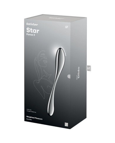 SATISFYER - STAR FORCE 3 GODEMICHET DOUBLE EN ACIER INOXYDABLE