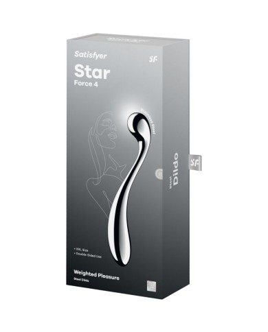 SATISFYER - STAR FORCE 4 GODEMICHET DOUBLE EN ACIER INOXYDABLE