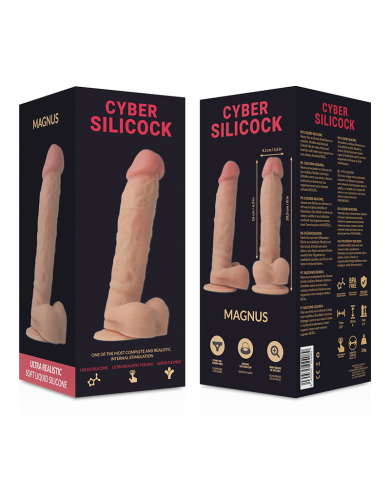 CYBER SILICOCK - DONG EN SILICONE LIQUIDE DOUX ULTRA RÉALISTE 20.5 CM -O- 4.1 CM