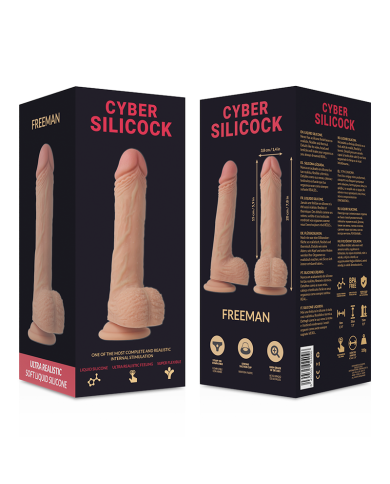CYBER SILICOCK - FREEMAN SILICONE LIQUIDE SOUPLE ULTRA RÉALISTE 20 CM -O- 3.8 CM