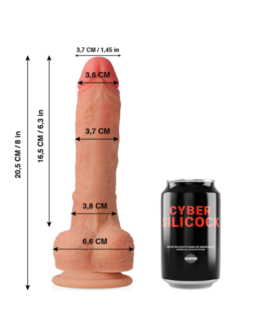 CYBER SILICOCK - CONNOR SILICONE LIQUIDE SOUPLE ULTRA RÉALISTE 20.5 CM -O- 3.7 CM