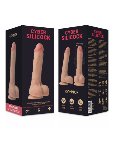 CYBER SILICOCK - CONNOR SILICONE LIQUIDE SOUPLE ULTRA RÉALISTE 20.5 CM -O- 3.7 CM