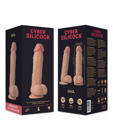 CYBER SILICOCK - SAUL SILICONE LIQUIDE SOUPLE ULTRA RÉALISTE 21 CM -O- 4.2 CM