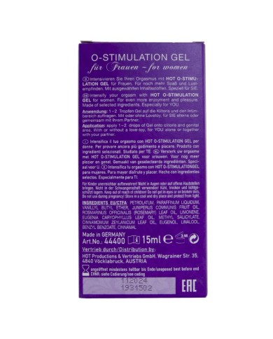 HOT - GEL STIMULANT L'ORGASME POUR FEMMES 15 ML