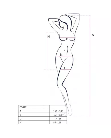 PASSION - BS097 BODYSTOCKING BLANC TAILLE UNIQUE