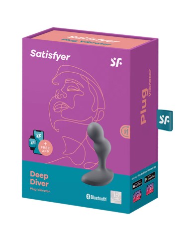 SATISFYER - APPLICATION DE PLUG VIBRANT DEEP DIVER GRIS