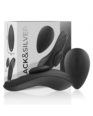 BLACK&SILVER - CULOTTE VIBRANTE RECHARGEABLE EN SILICONE PRESTON NOIRE