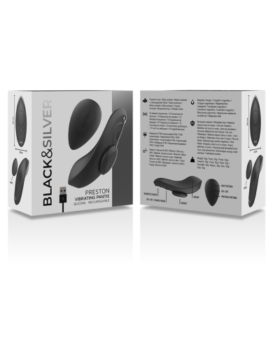 BLACK&SILVER - CULOTTE VIBRANTE RECHARGEABLE EN SILICONE PRESTON NOIRE