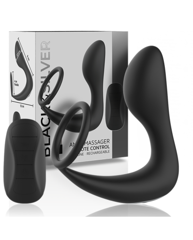 BLACK&SILVER - MASSEUR ANAL TÉLÉCOMMANDE RECHARGEABLE SILICONE NOIR