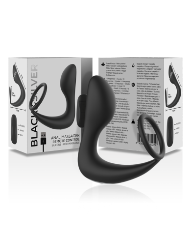 BLACK&SILVER - MASSEUR ANAL TÉLÉCOMMANDE RECHARGEABLE SILICONE NOIR