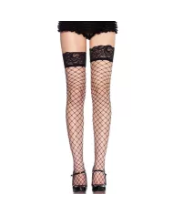 LEG AVENUE - BAS RÉSILLE ET DENTELLE NOIRE