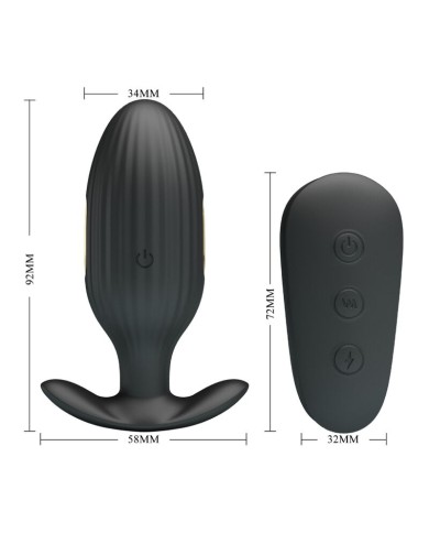 PRETTY LOVE - VIBRATEUR ANAL RECHARGEABLE KELLY PLUG NOIR