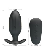 PRETTY LOVE - VIBRATEUR ANAL RECHARGEABLE KELLY PLUG NOIR