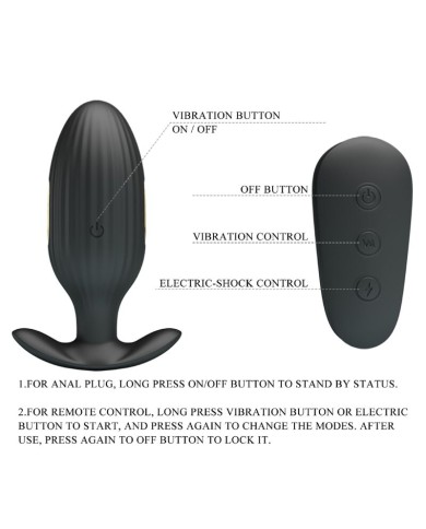 PRETTY LOVE - VIBRATEUR ANAL RECHARGEABLE KELLY PLUG NOIR