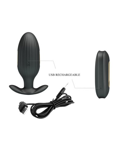 PRETTY LOVE - VIBRATEUR ANAL RECHARGEABLE KELLY PLUG NOIR