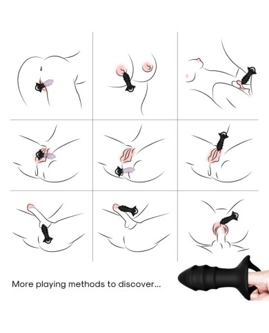 ARMONY - VIBRATEUR À DOIGTS KYLIN ET TÉLÉCOMMANDE DE PLUG ANAL NOIR