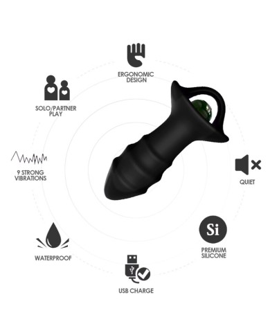 ARMONY - VIBRATEUR À DOIGTS KYLIN ET TÉLÉCOMMANDE DE PLUG ANAL NOIR