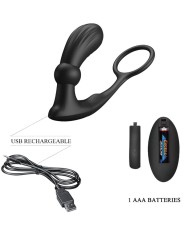 PRETTY LOVE - ANNEAU ANAL ET VIBRATEUR WARREN NOIR